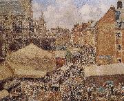 Camille Pissarro morning market oil on canvas